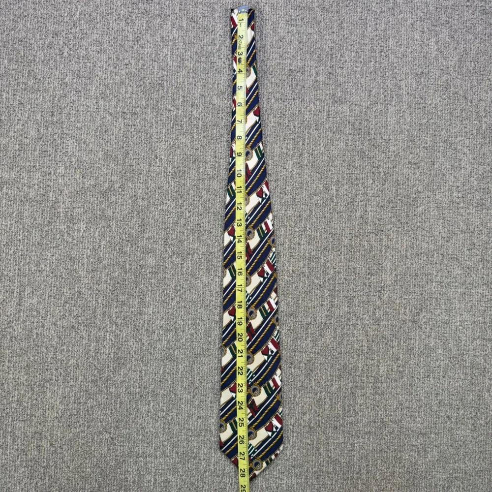 VTG Cravate Tino Cosma for Highland Park Village Silk Tie Nautical Flags Italian